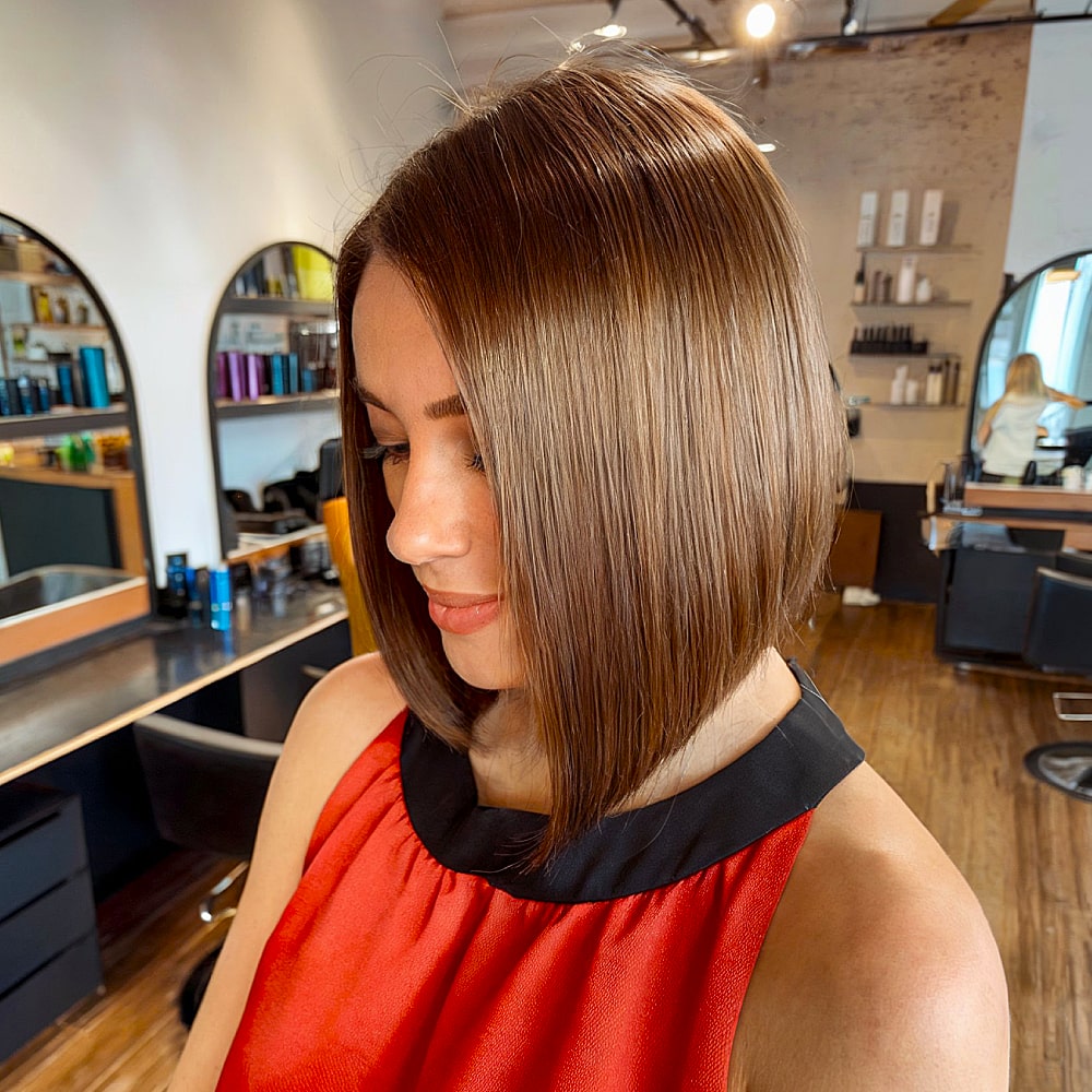 A-Line Slob Bob Cut for ladies with straight fine hair