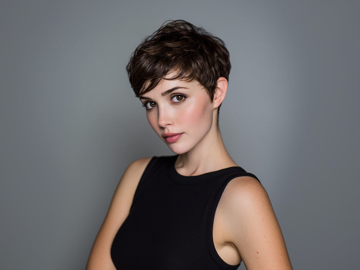 Audrey Hepburn inspired pixie cut
