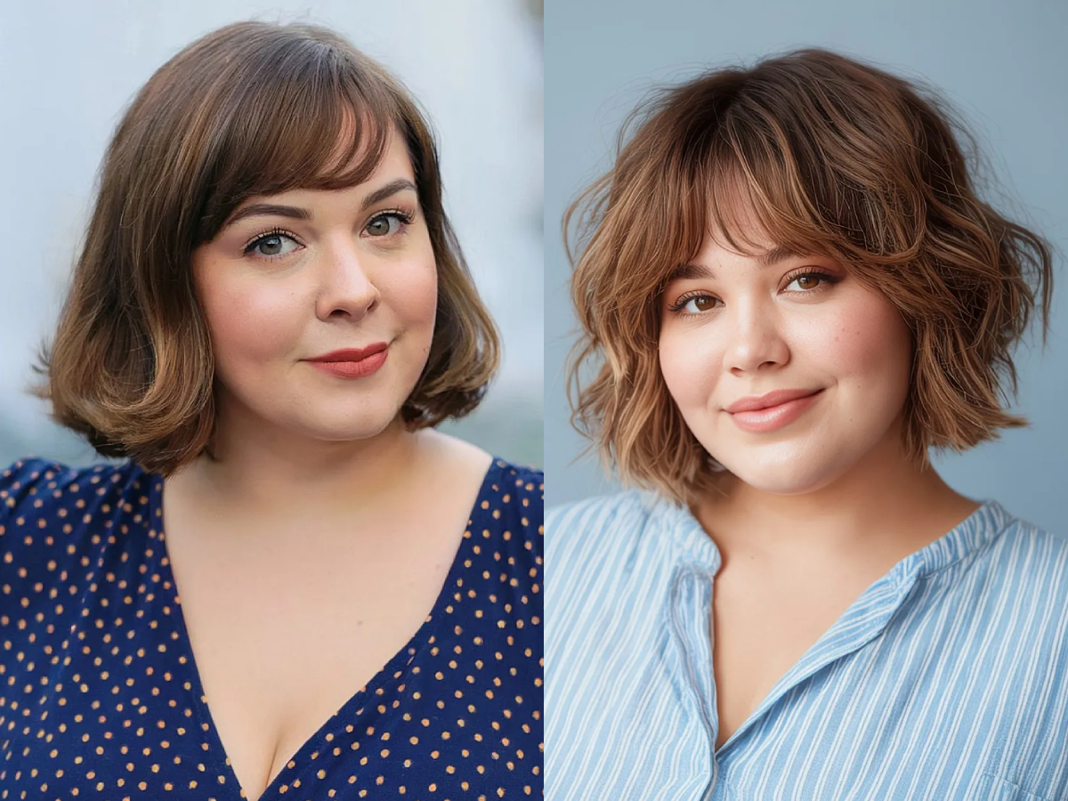 Best french bob haircuts with bangs for round faces