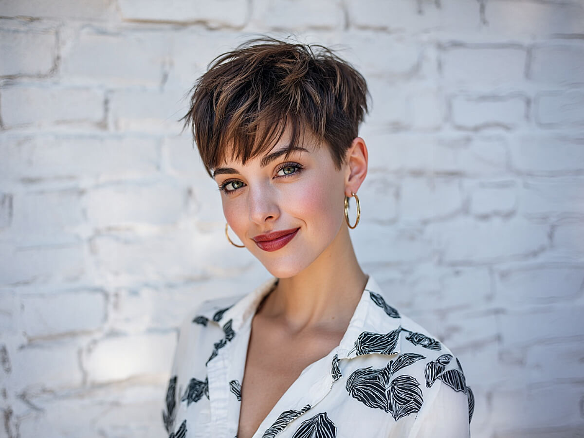Chic brown pixie cuts