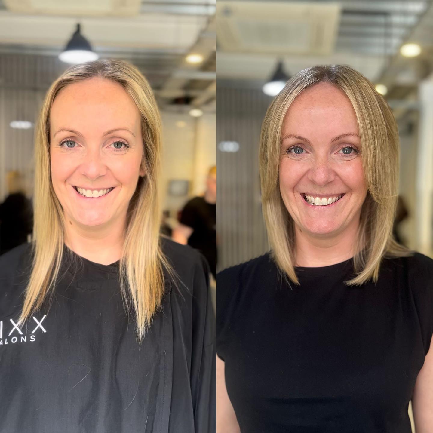 chic long layered cut with face framing bangs