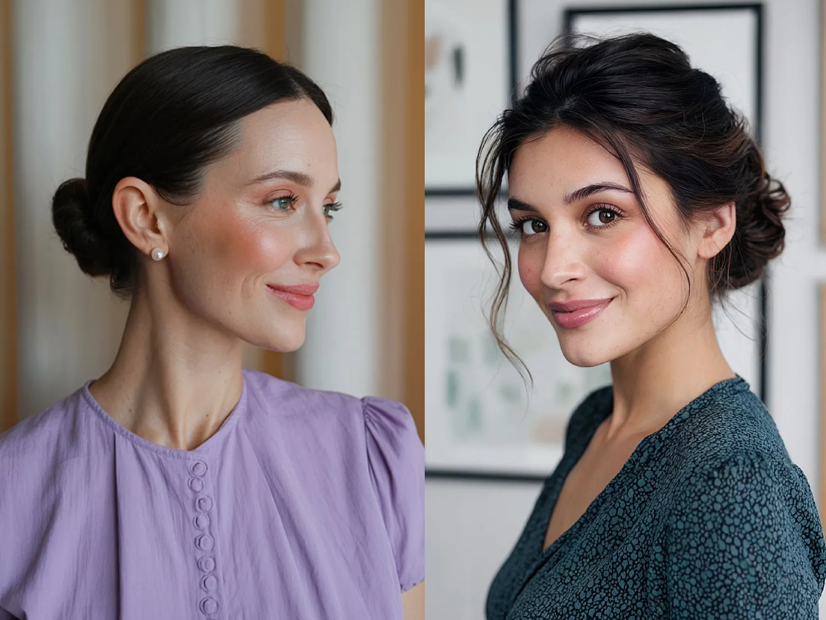 Chic low bun hairstyles for women