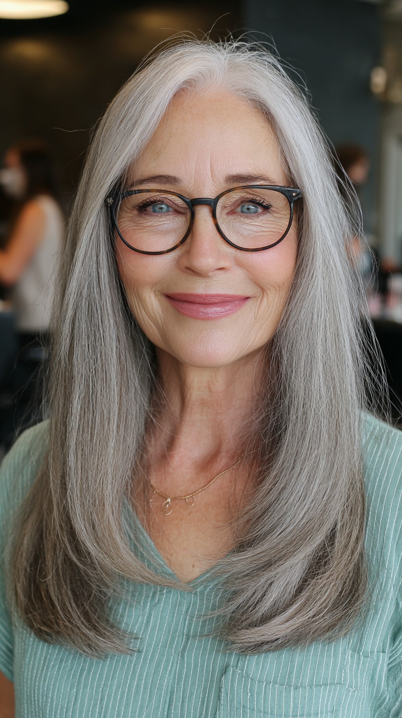 classic silver layered haircut for fine hair