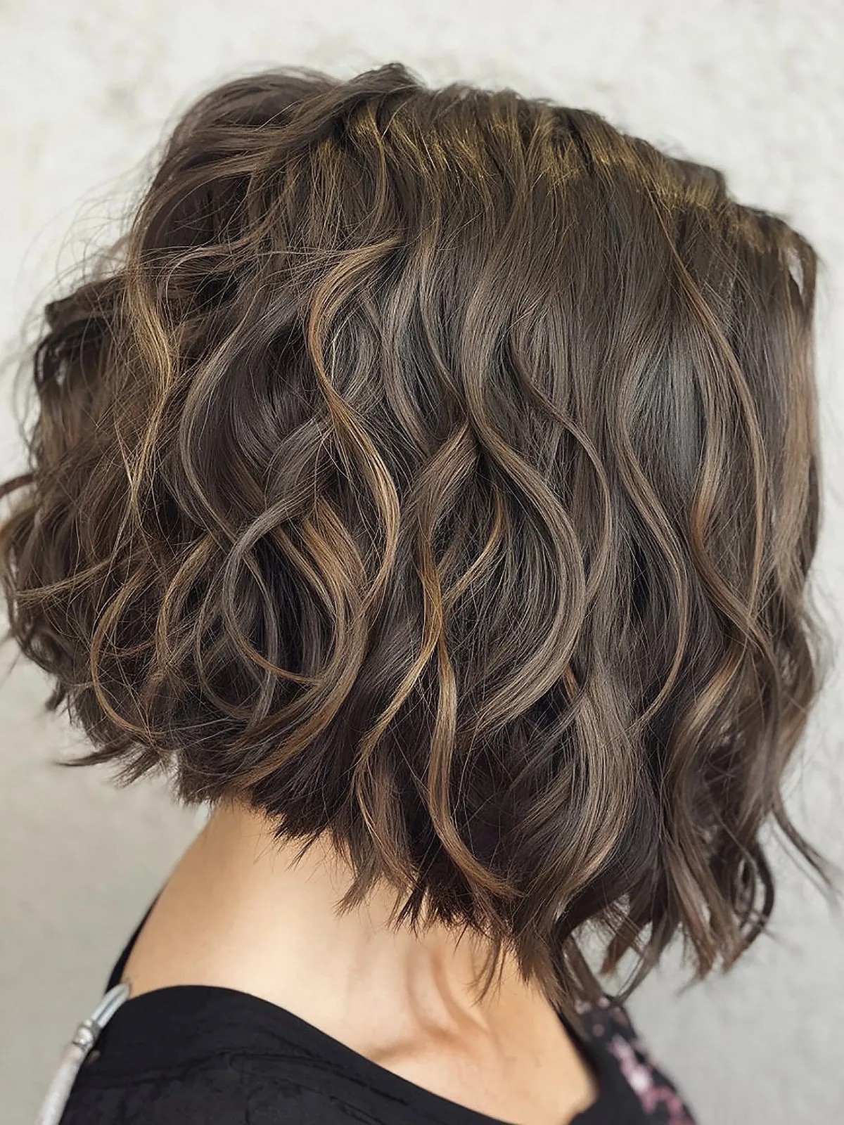 Curly inverted bob for thick hair