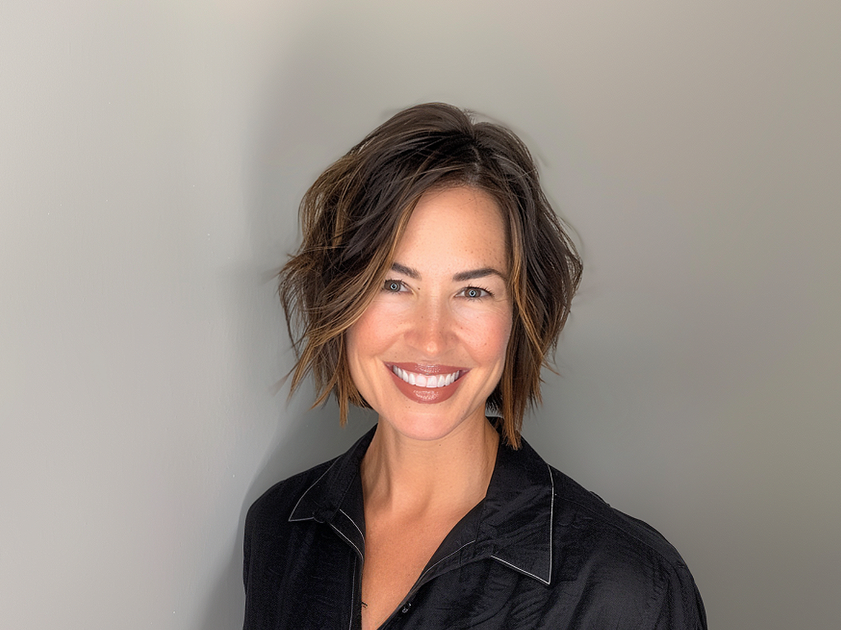 Cute side part textured bobs for women