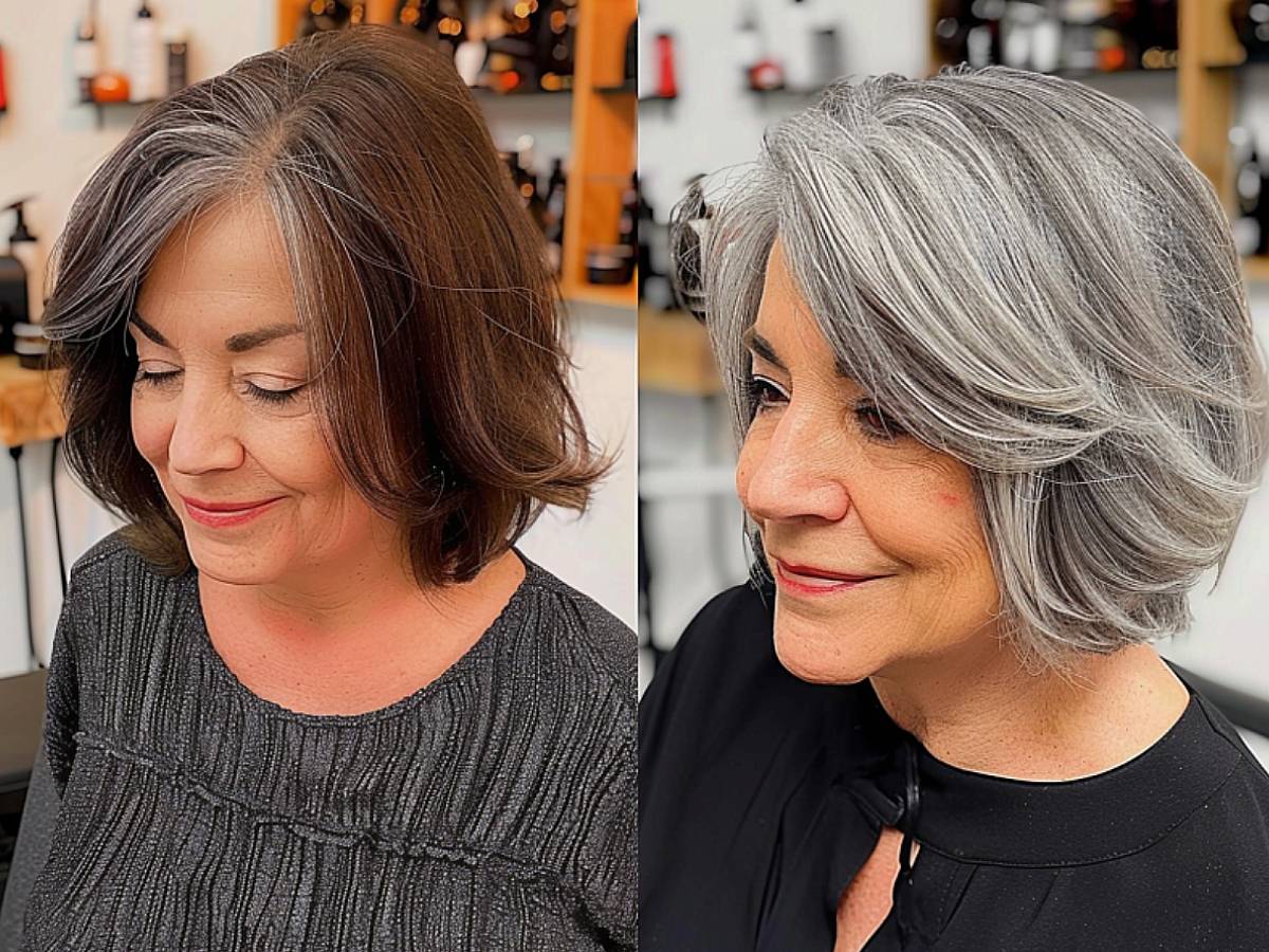 Feathered haircuts for women over 60