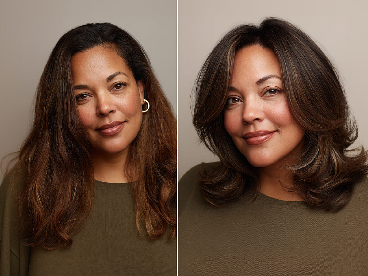 Flattering hush cuts for round faces