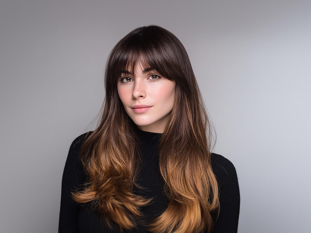French bangs for long hair