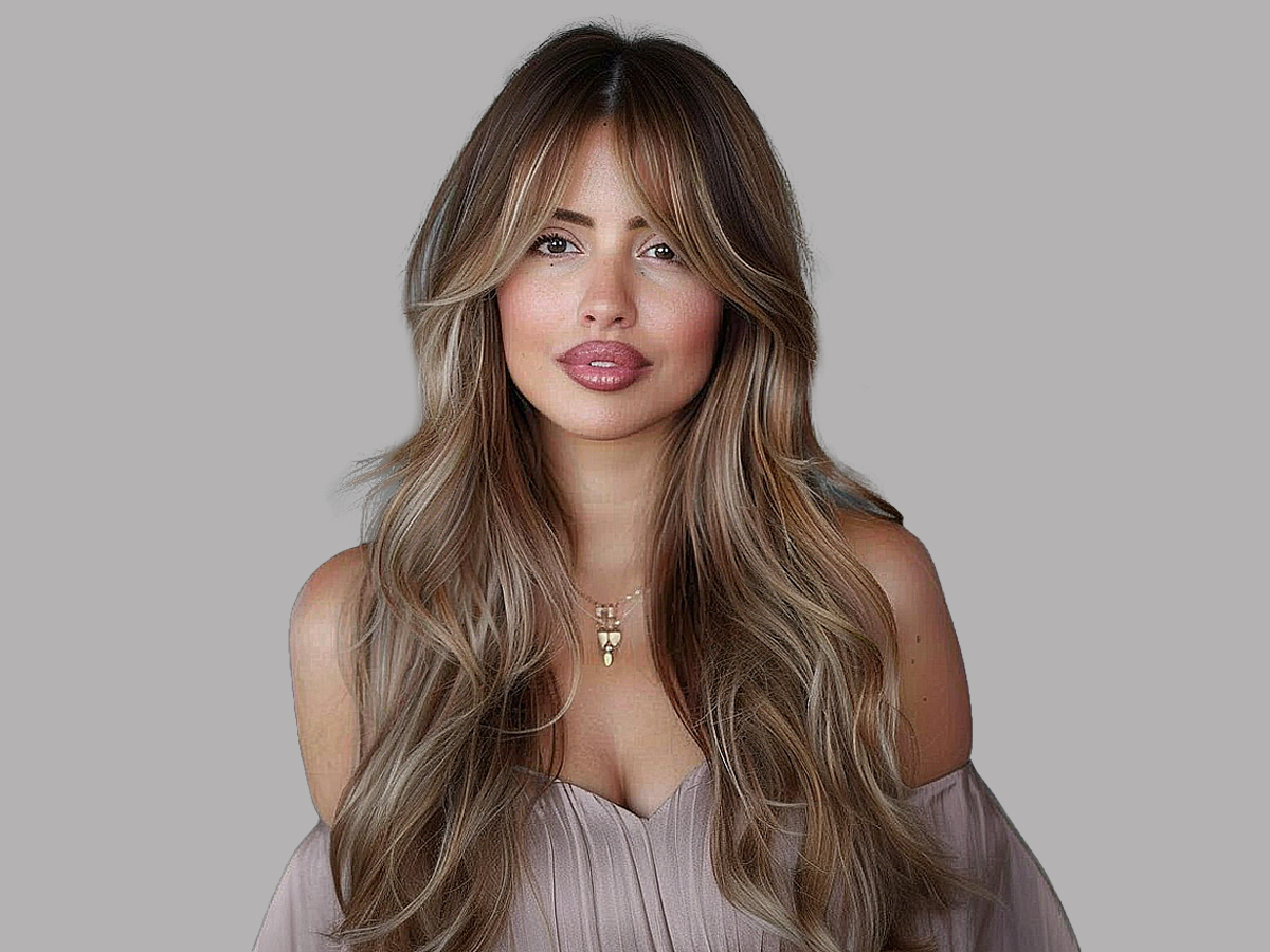 Gorgeous long layers with curtain bangs