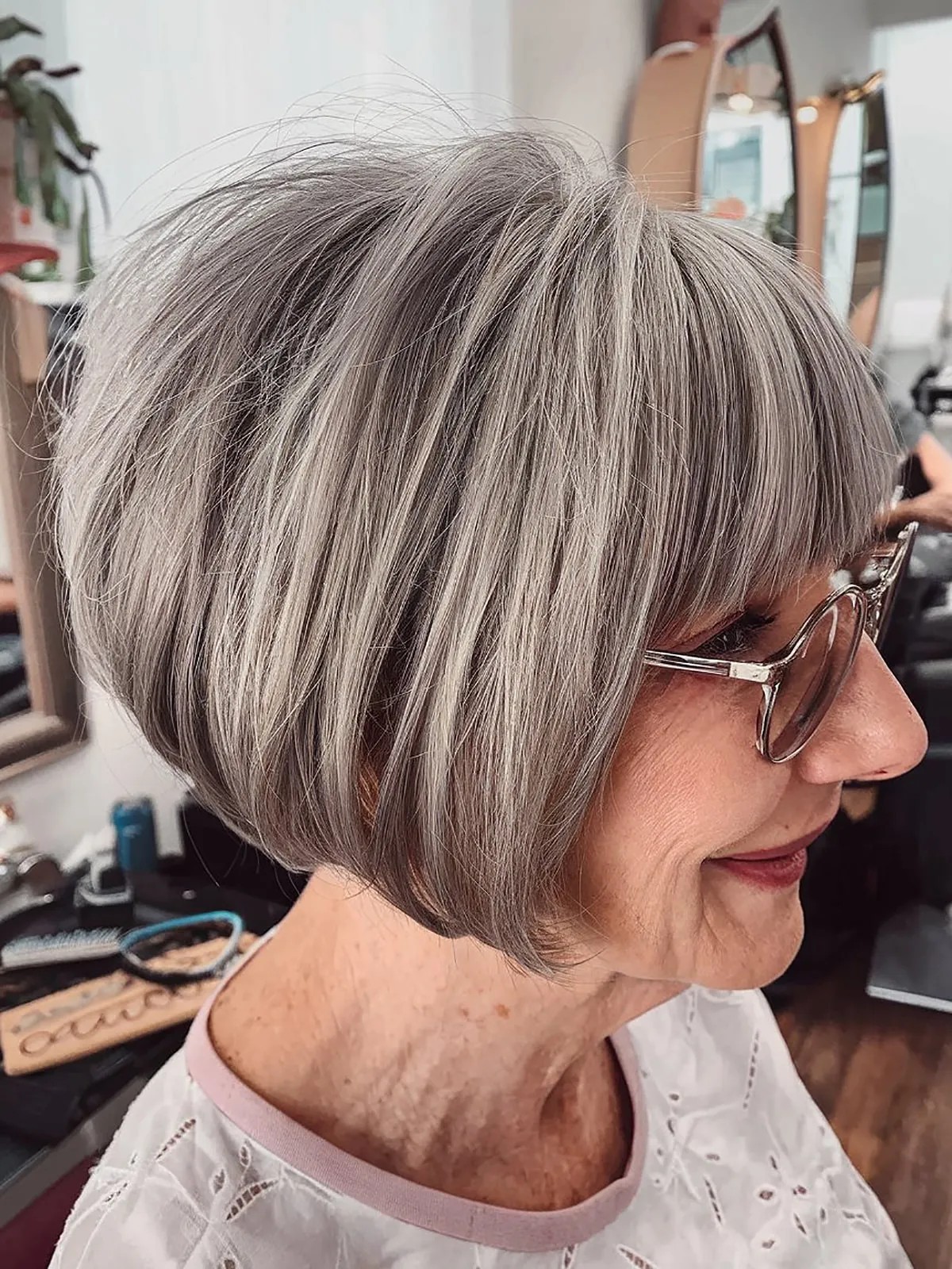Flattering Inverted Bob for Women Over 70