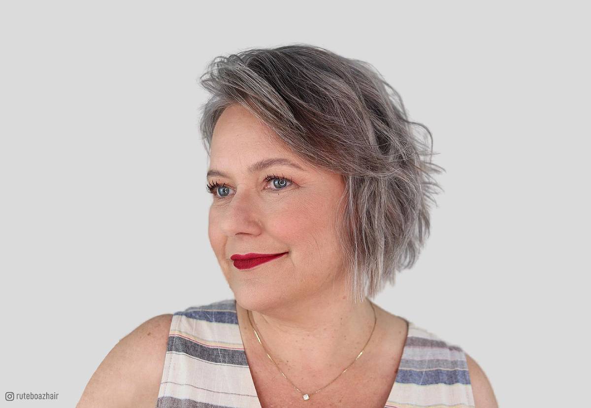 Layered bob haircuts for women over 60