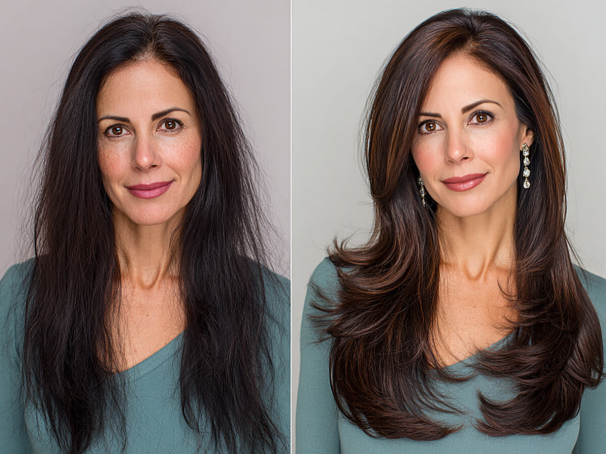 Lovely long hairstyles for women over 40