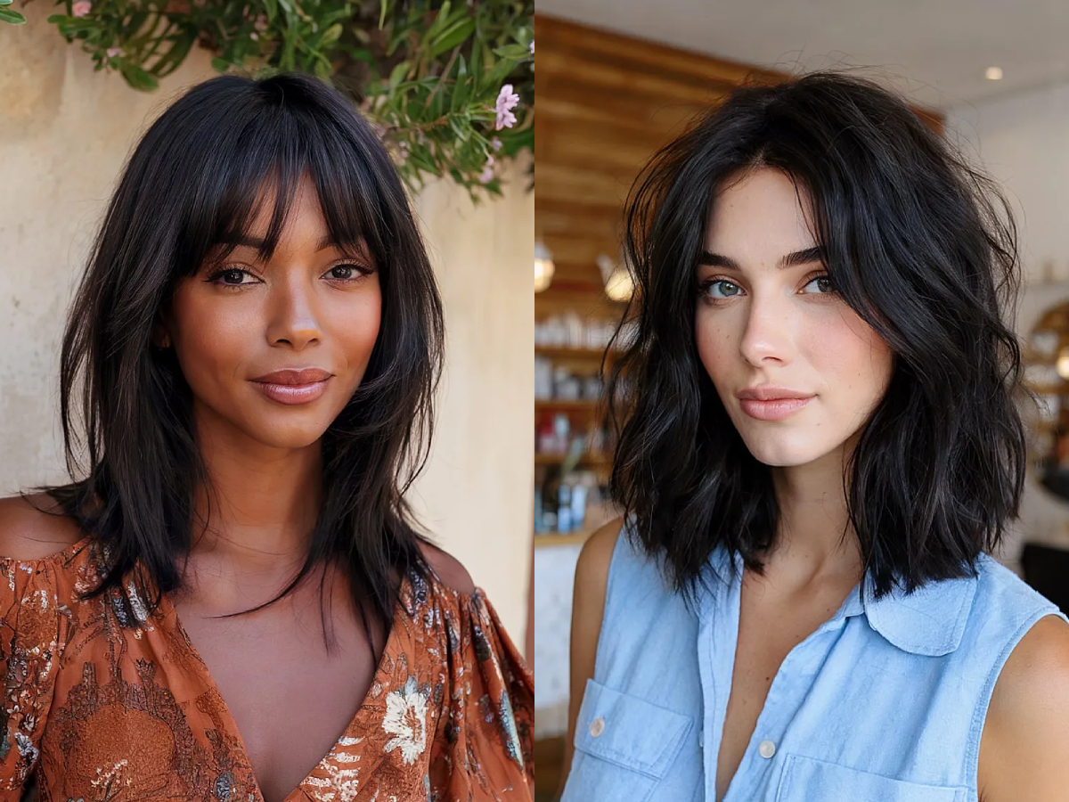 Medium length black hair ideas for women