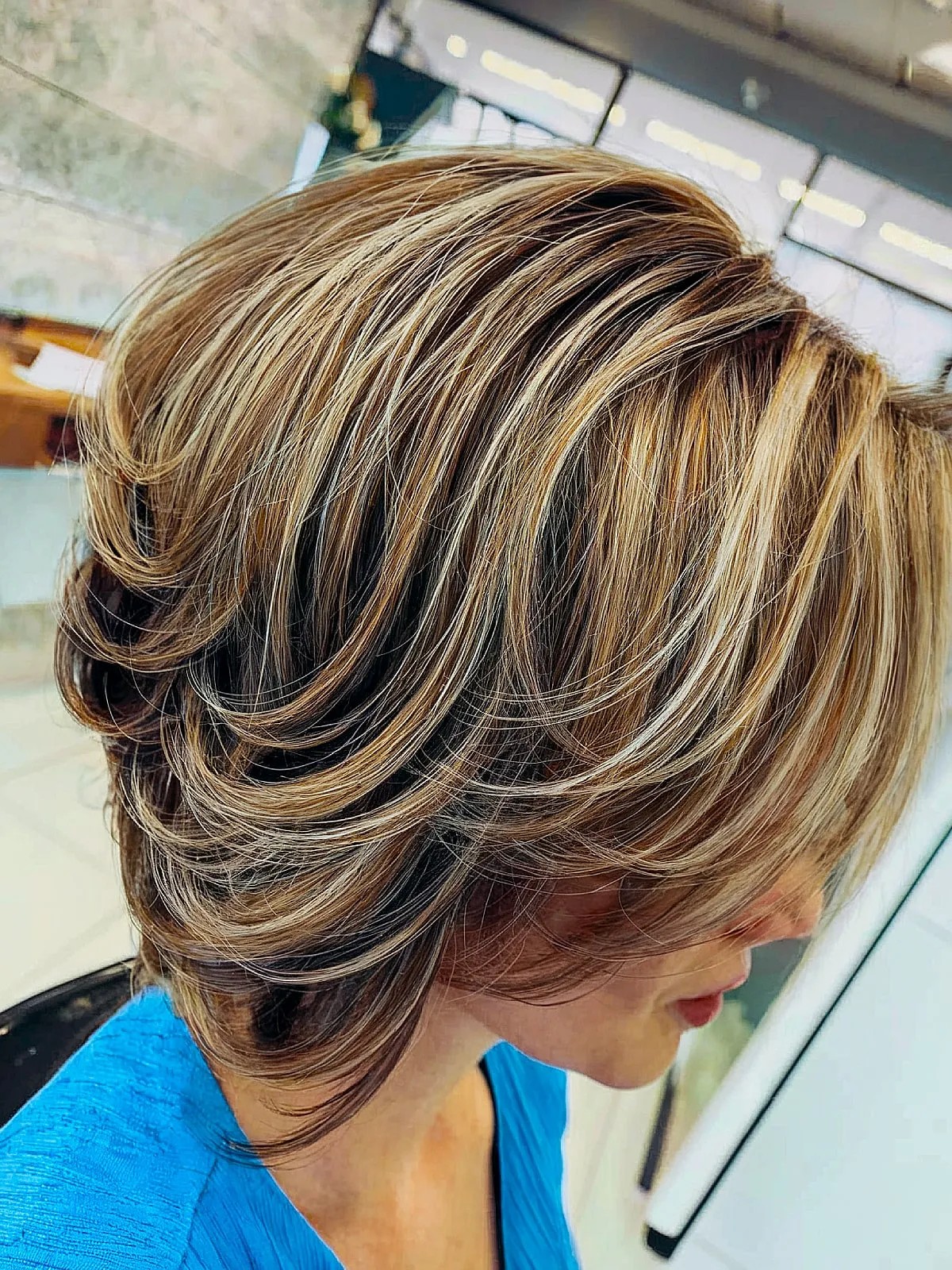 Neck-Length Feathered Stacked Bob