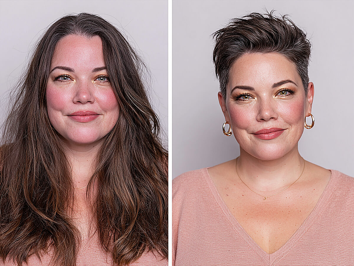 Chic pixie cuts for round faces