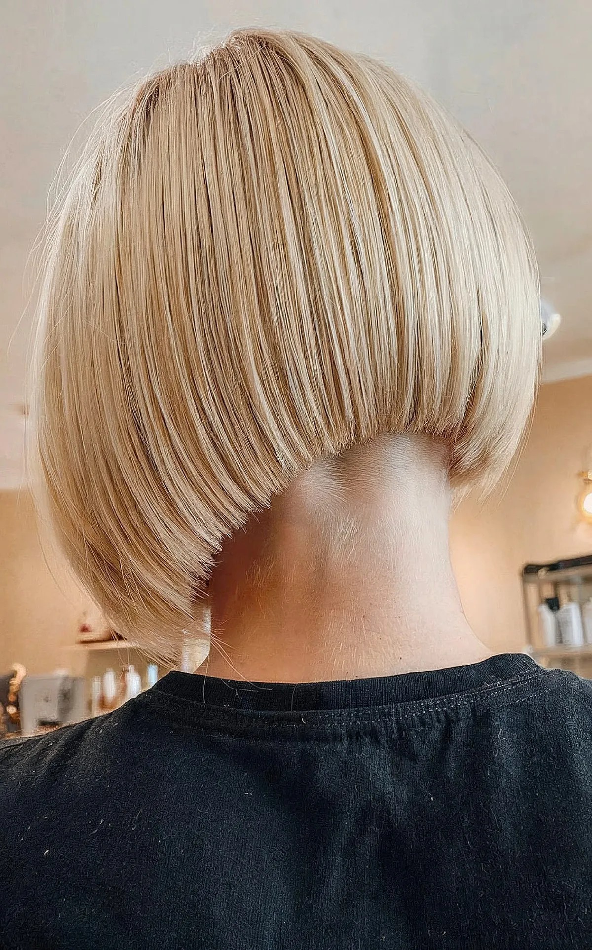 Precision stacked bob with an undercut