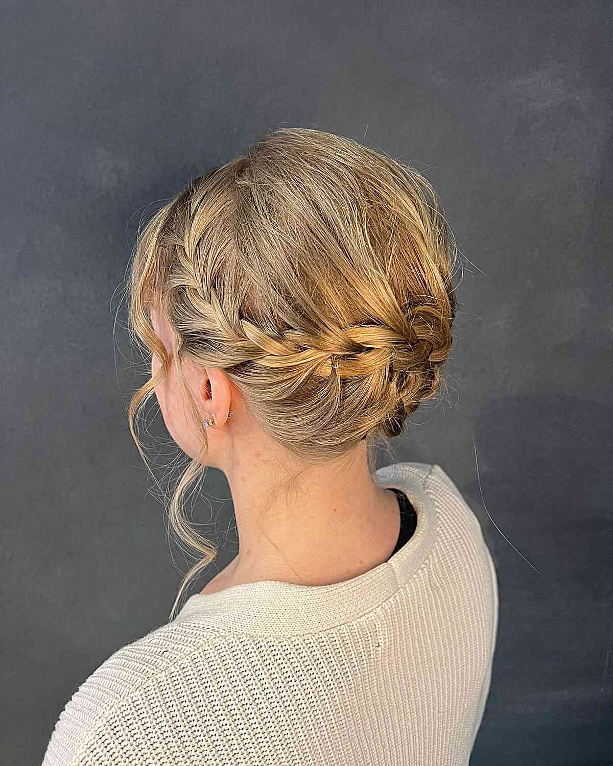 Romantic Braided Crown Updo
