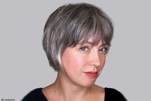 Short straight hair with bangs