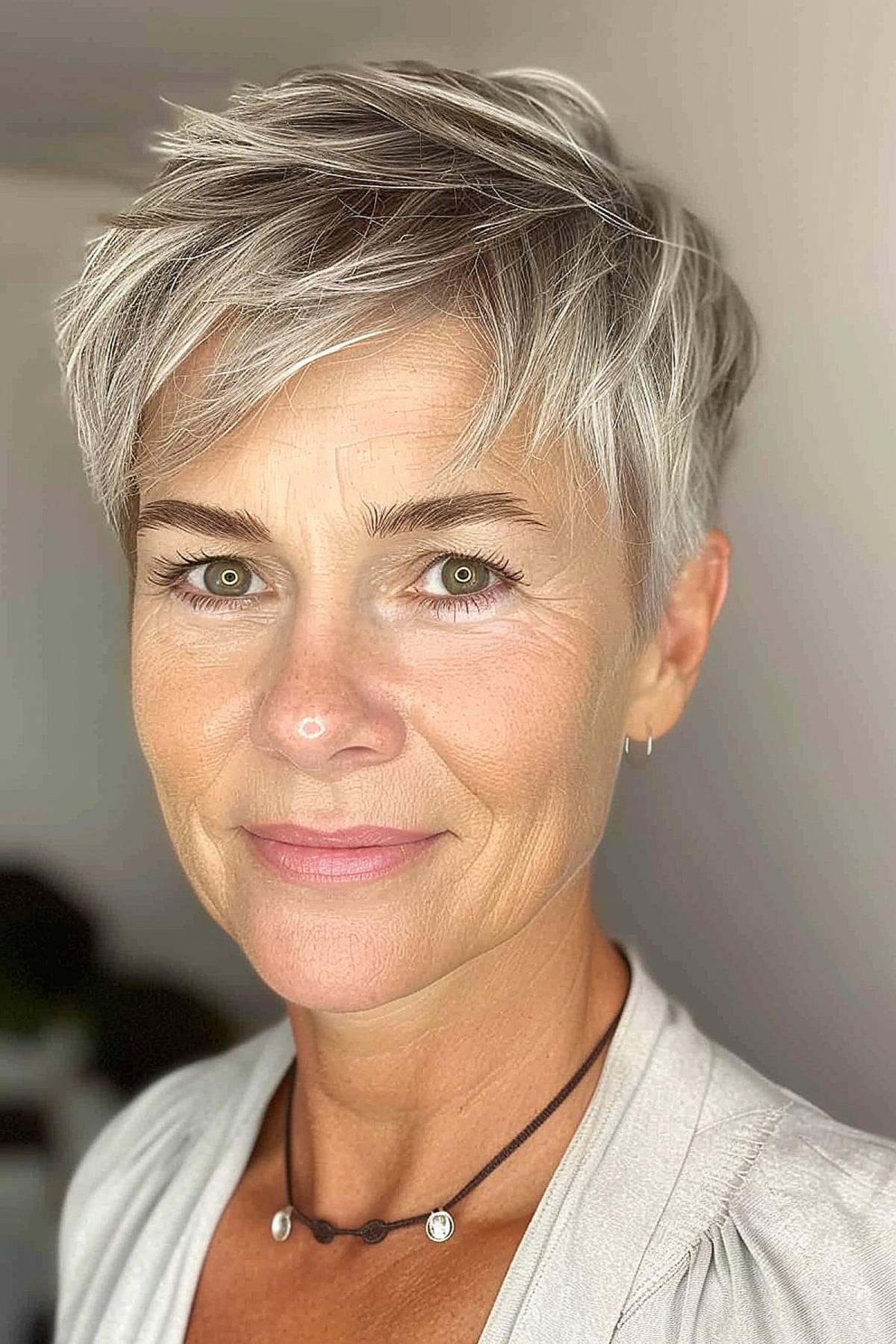 Soft pixie cut for women over 50