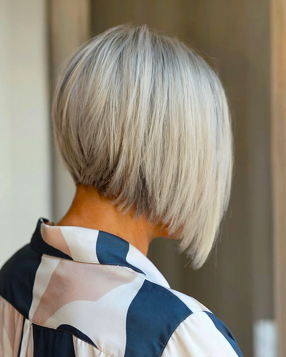 Stacked a-line bob for women over 50