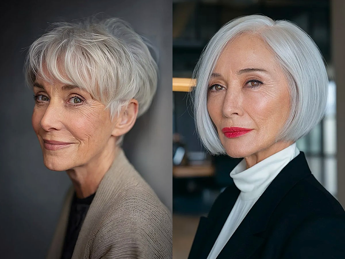 Stunning short grey hairstyles for women over 60