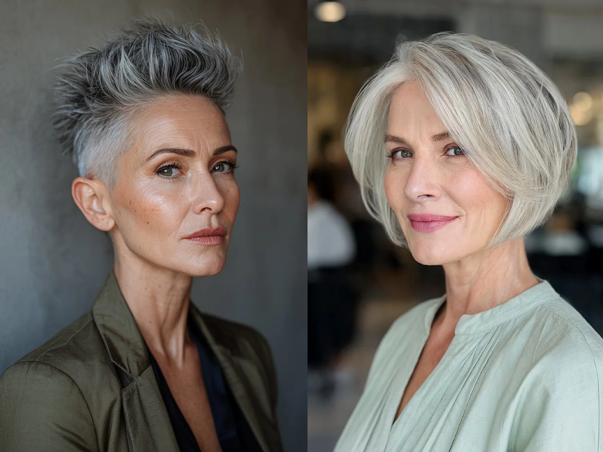 Stylish short gray hair ideas for women
