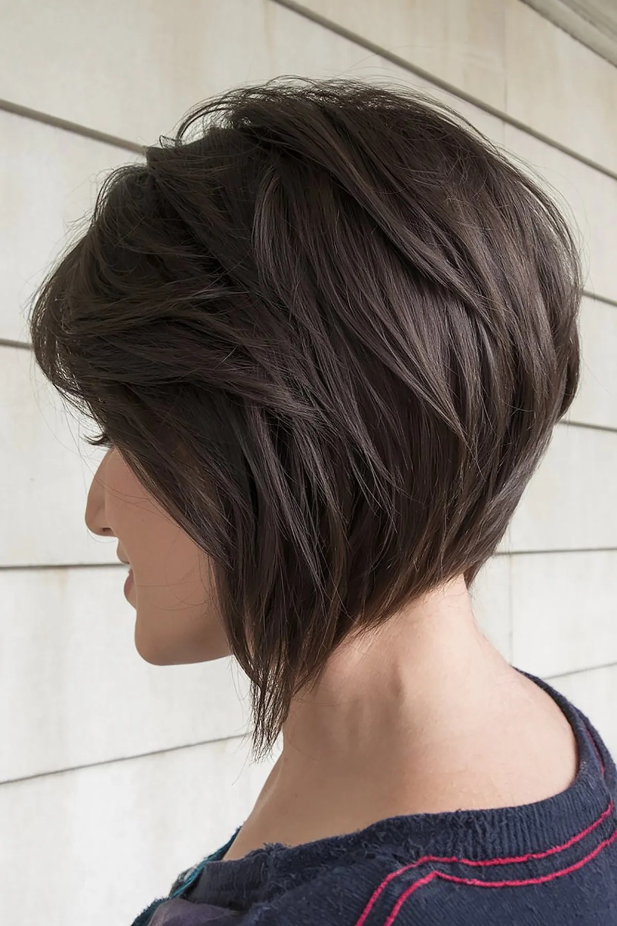 Super short inverted bob haircut