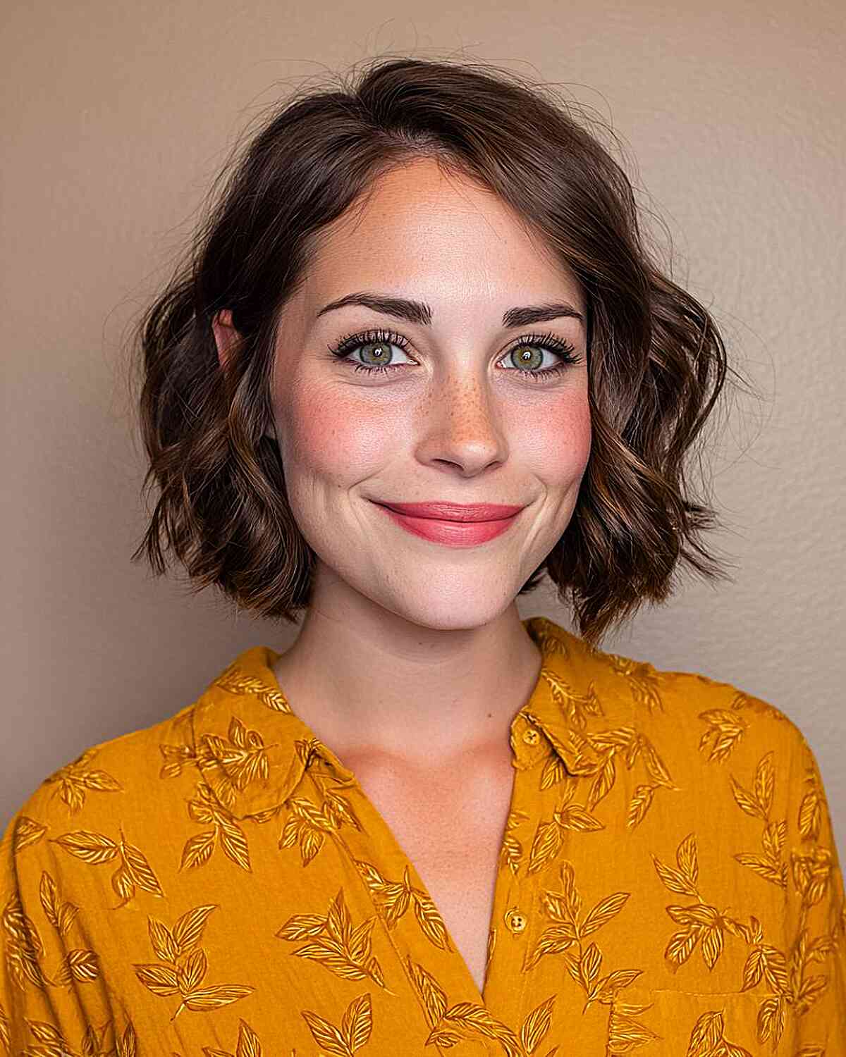 Textured Wavy Jaw-Length Bob