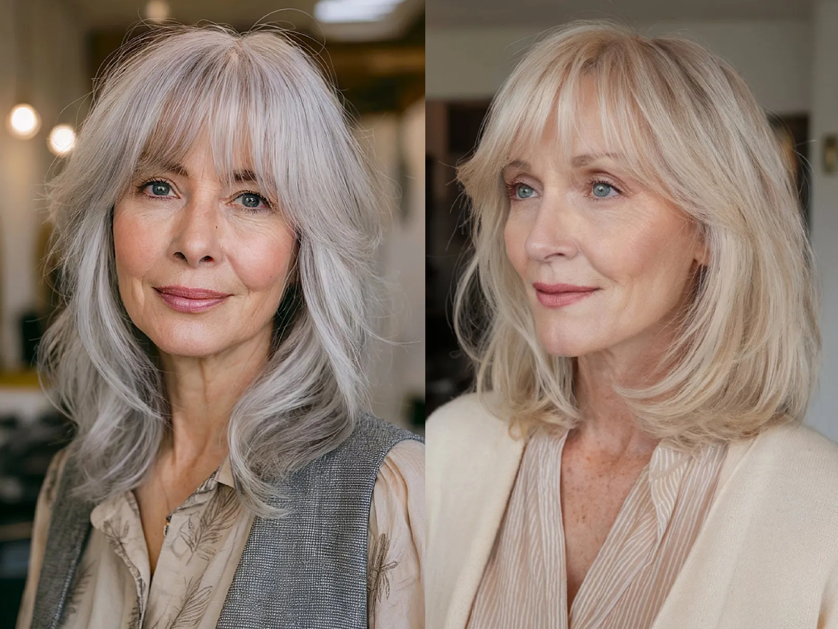 Trendy layered haircuts for women over 60 with medium hair