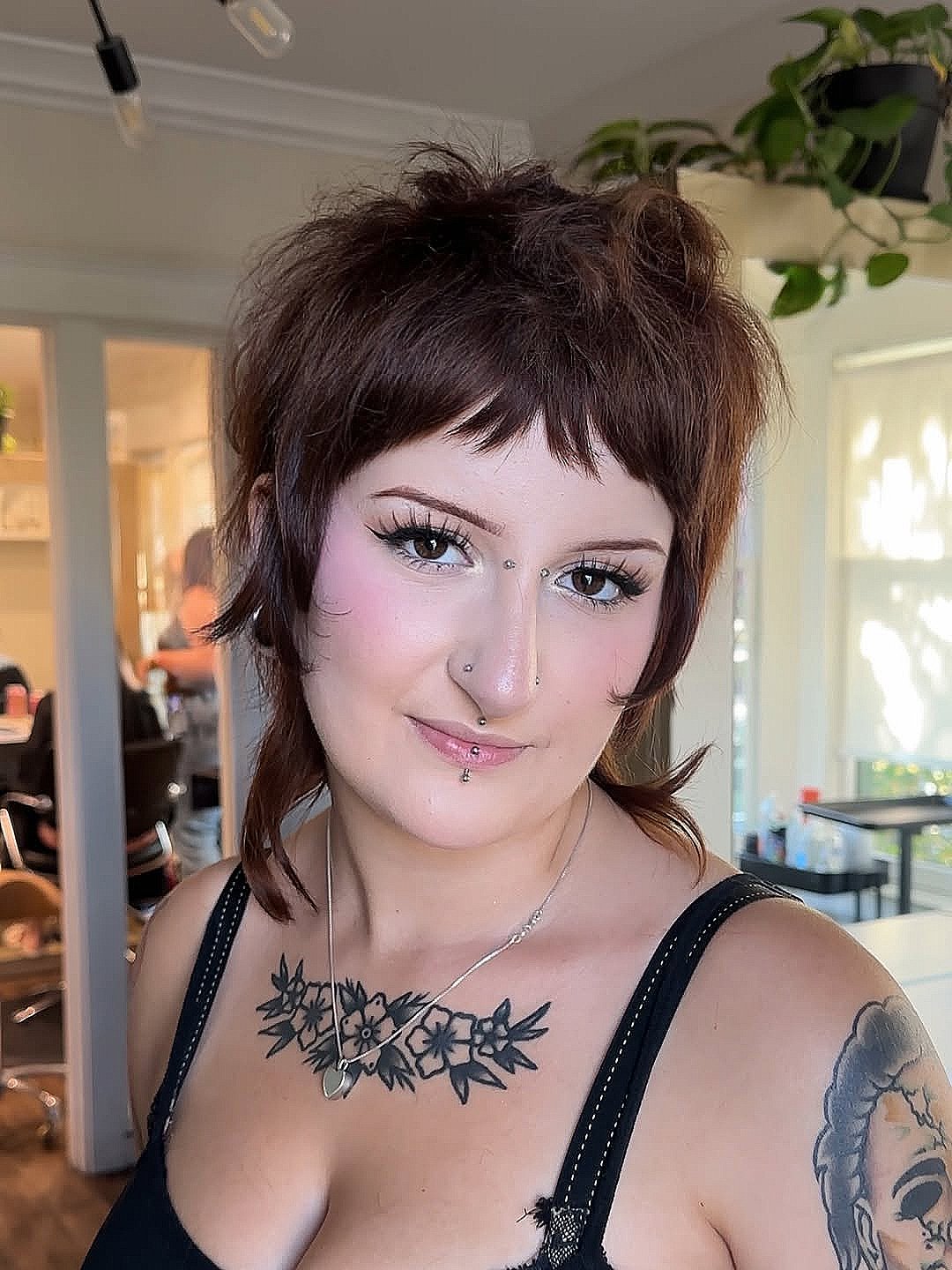 Trendy Shag Mullet with Micro Bangs