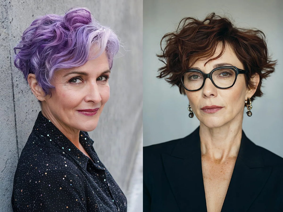 Youthful wavy pixie cuts for women over 50